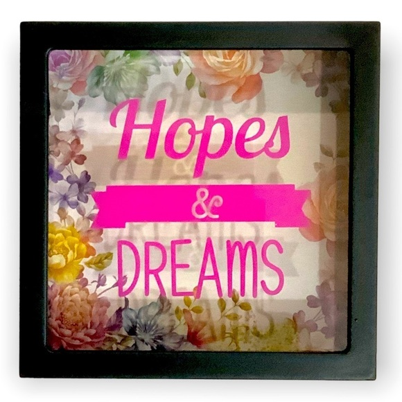 Piggy Bank Hopes And Dreams Contemporary Bank Square Floral Black Multicolor - Picture 10 of 12